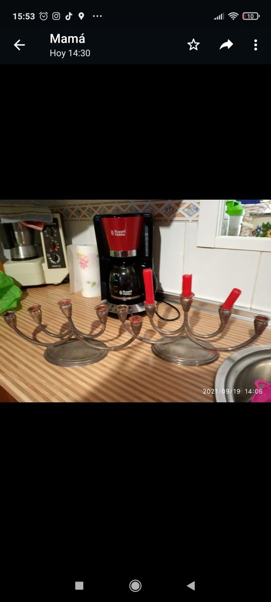 2 candelabros de plata