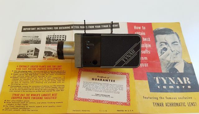 Tynar cámara espía + caja + folleto (EEUU / 1950)