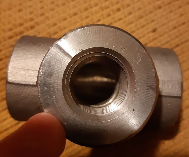 2 piezas de conexión en T roscada acero