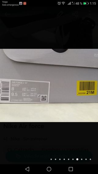 Caja original Nike air force de segunda mano por 5 EUR en Lodosa en WALLAPOP