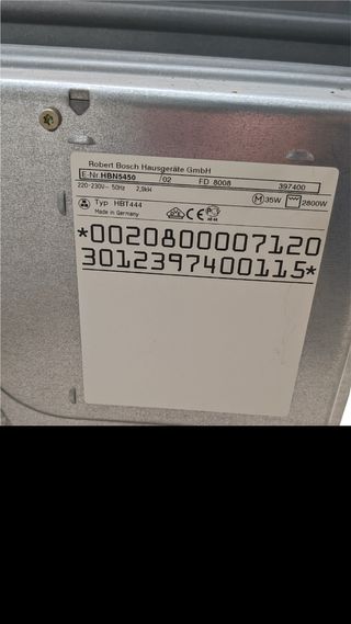 Horno bosch hbn5450 HBT4444 con carro extraíble de segunda mano por 100 EUR  en Barcelona en WALLAPOP