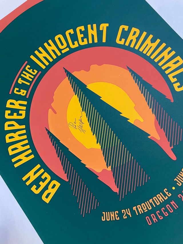 Ben Harper POSTER FIRMADO Tour 2016 Oregon