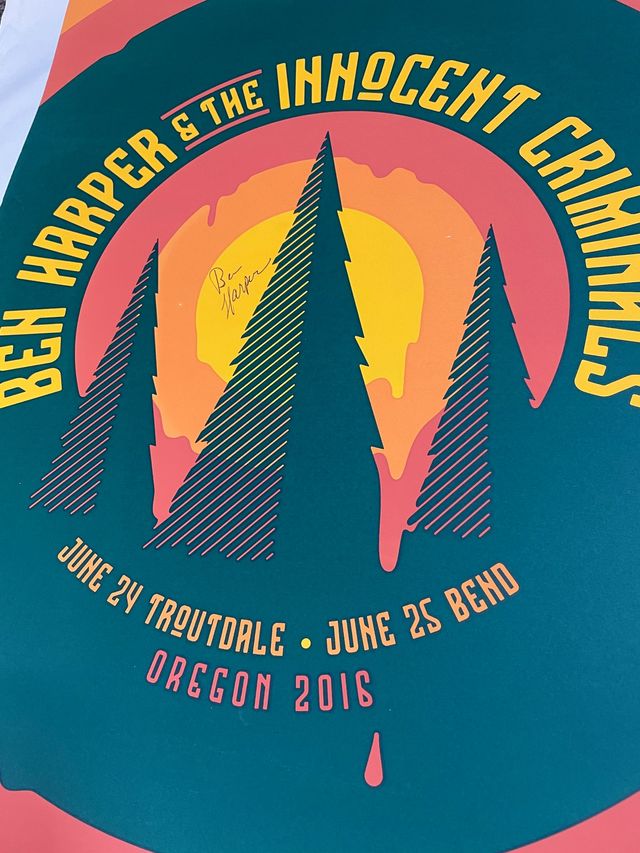 Ben Harper POSTER FIRMADO Tour 2016 Oregon