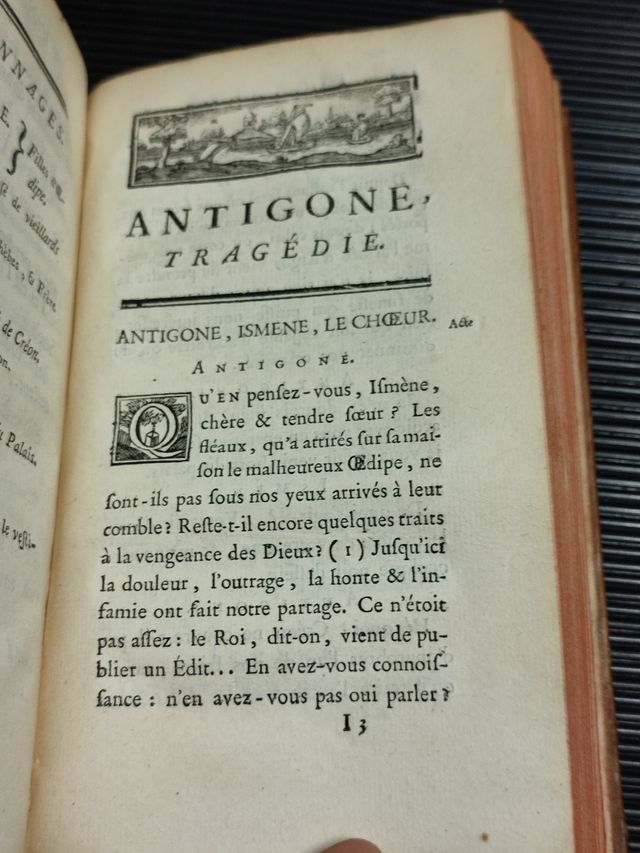 Tragedies de Sophocle. París, 1761. En francés
