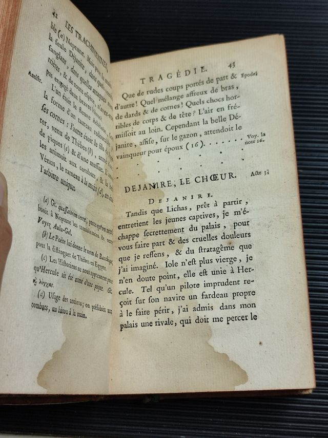 Tragedies de Sophocle. París, 1761. En francés