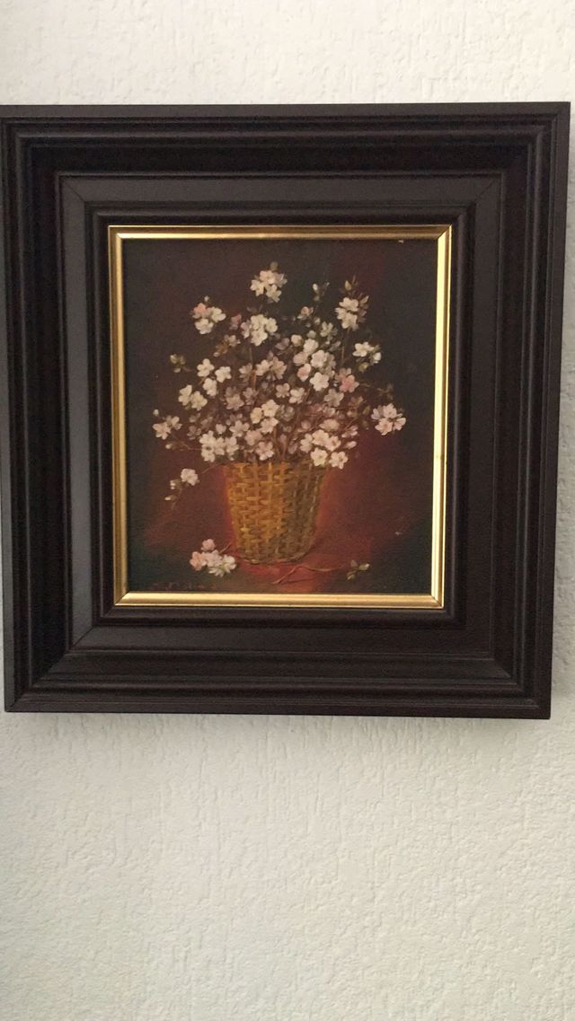 Cuadro cesta flores