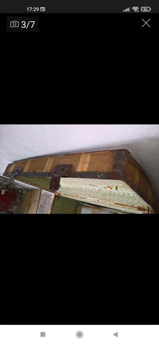 Antiguo Baul madera artesano