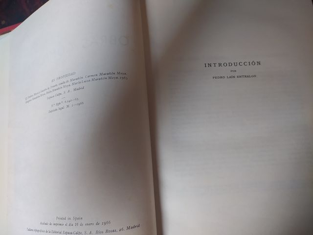 Gregorio Marañón. Obras completas. Tomo 1.Prólogos