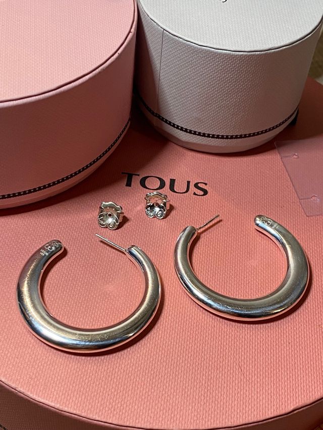 PENDIENTES ARO  WARM TOUS PLATA 925