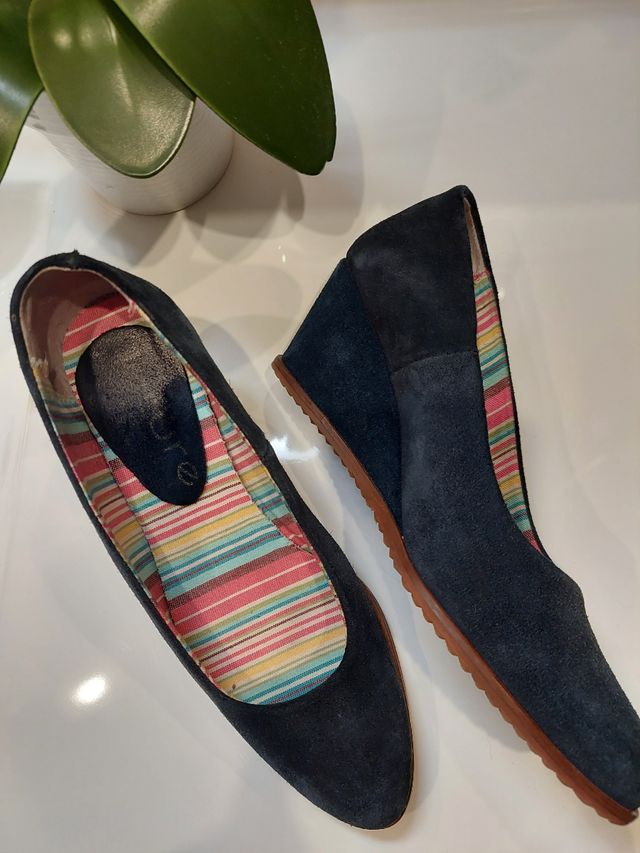 Zapato ante azul marino