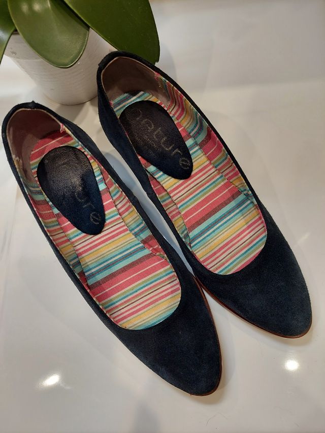 Zapato ante azul marino