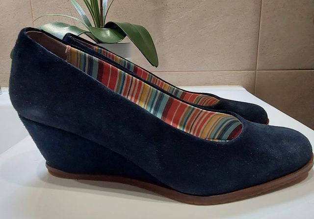 Zapato ante azul marino