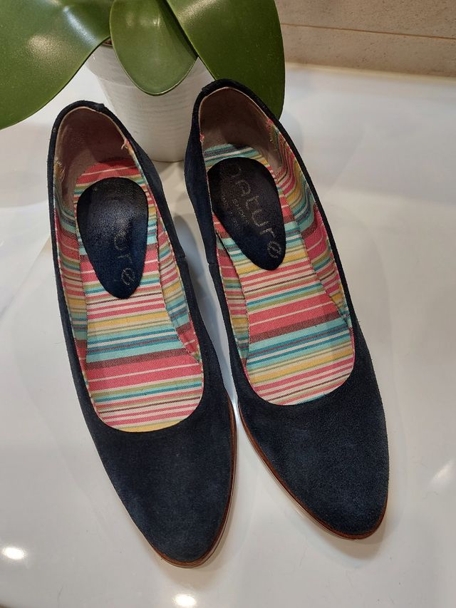 Zapato ante azul marino
