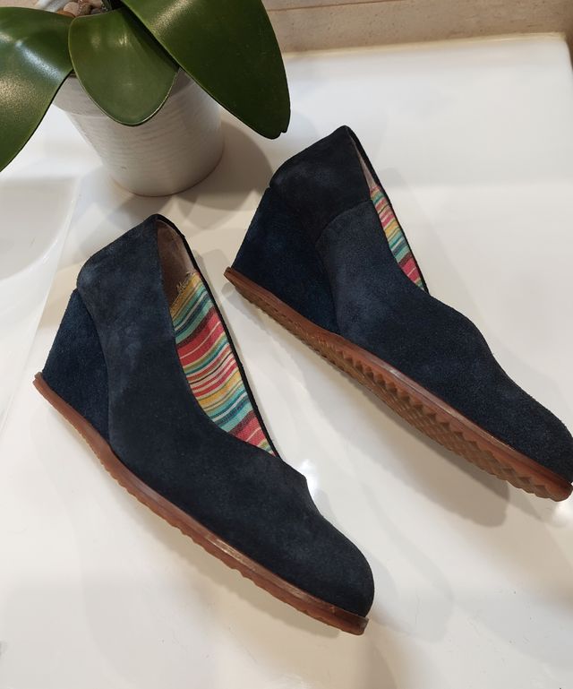 Zapato ante azul marino