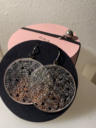 PENDIENTES TOUS ROSA DE ABRIL PLATA