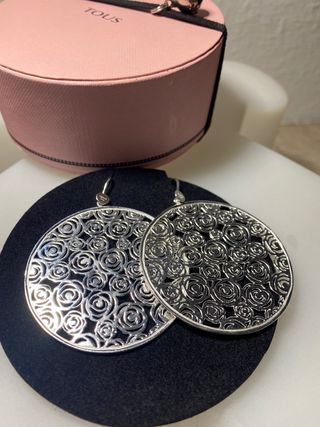 PENDIENTES TOUS ROSA DE ABRIL PLATA