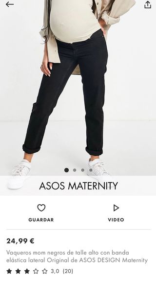 Pantalones nuevos premama negros Asos high rise de segunda mano por 17 EUR  en Bellaterra en WALLAPOP
