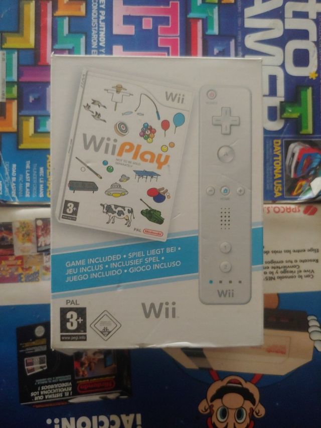 WII PLAY CAJA DE CARTON CON MANDO KIT