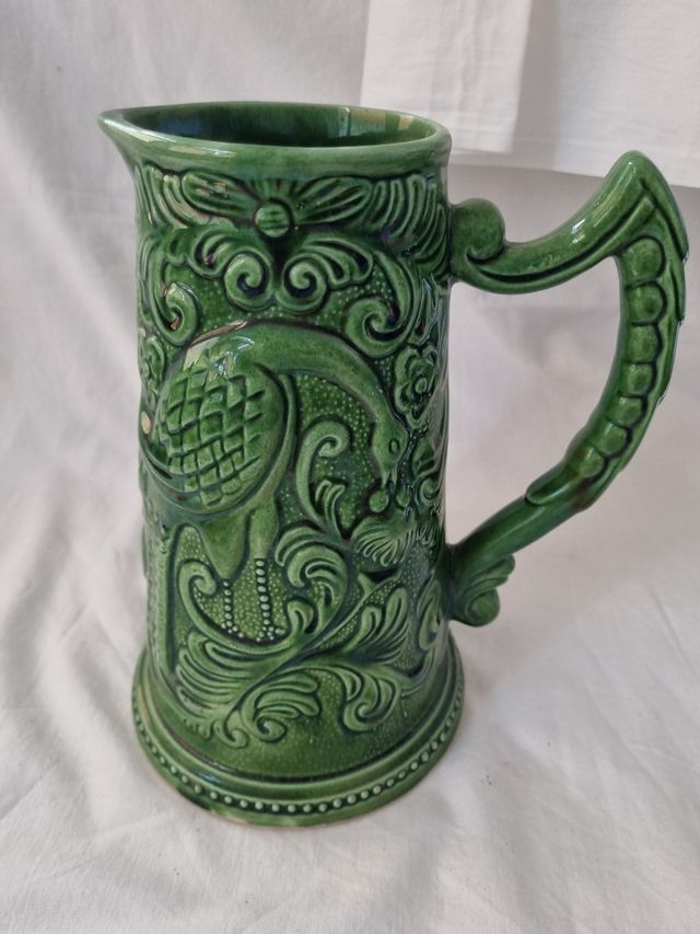 ANTIGUA JARRA DE CERVEZA O VINO VIDRIADA