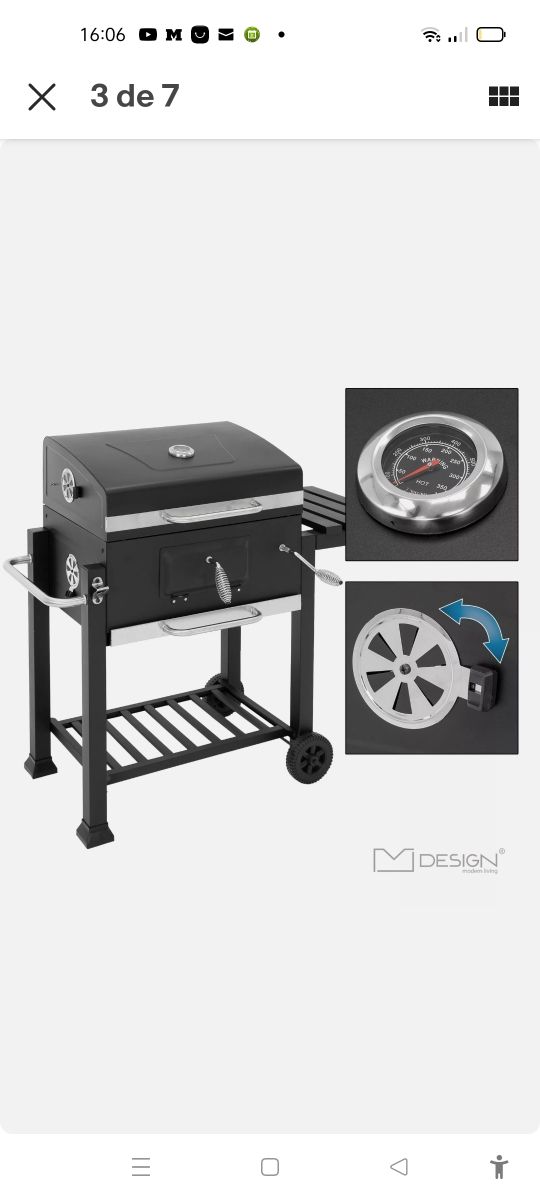 barbacoa carbón tipo Weber