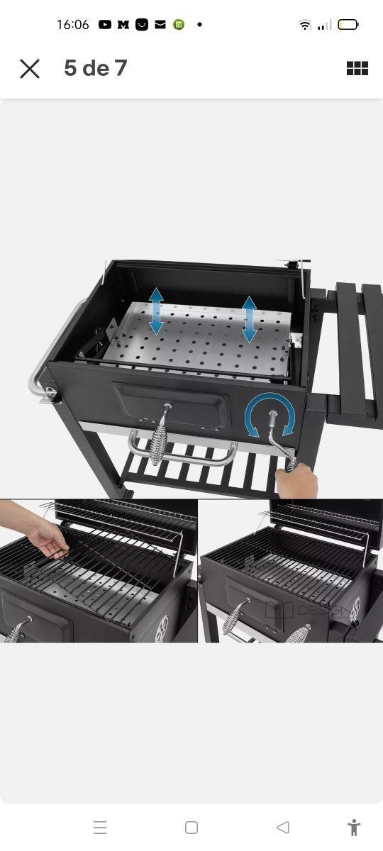 barbacoa carbón tipo Weber