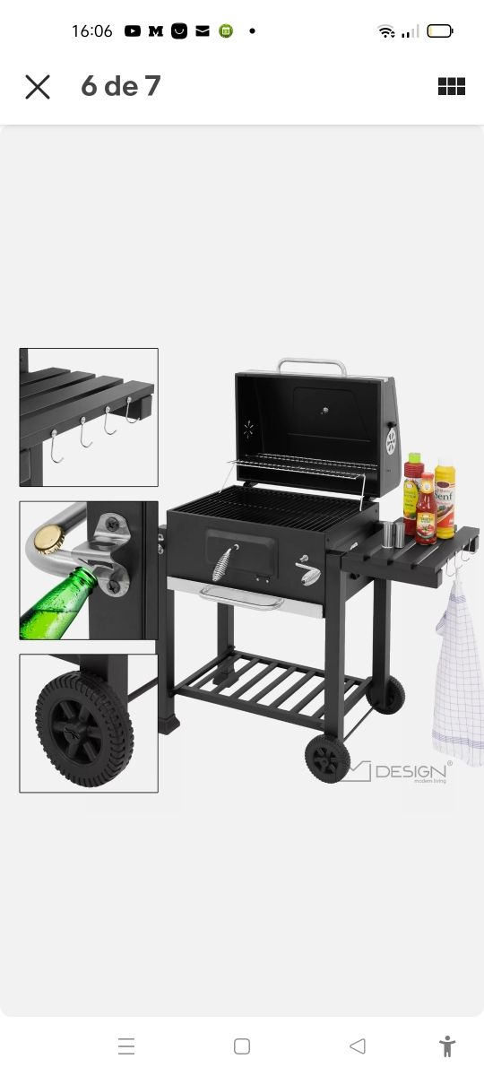 barbacoa carbón tipo Weber