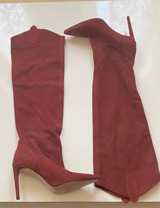 Bota De Piel Alta Para Mujer Purapiel Classlycra 72292 Burdeos | Bozoom