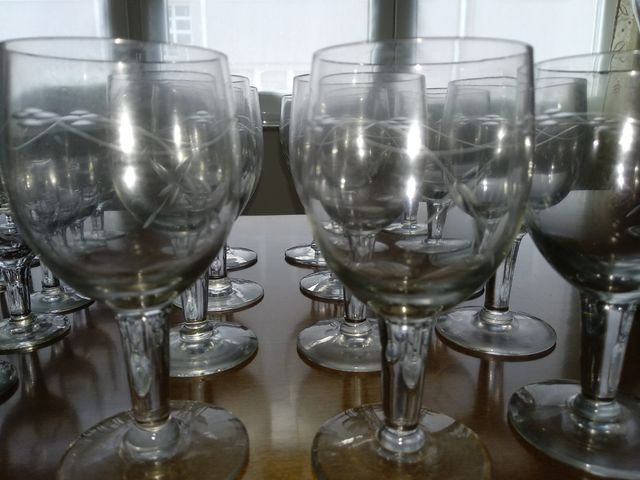 Cristalería tallada vintage