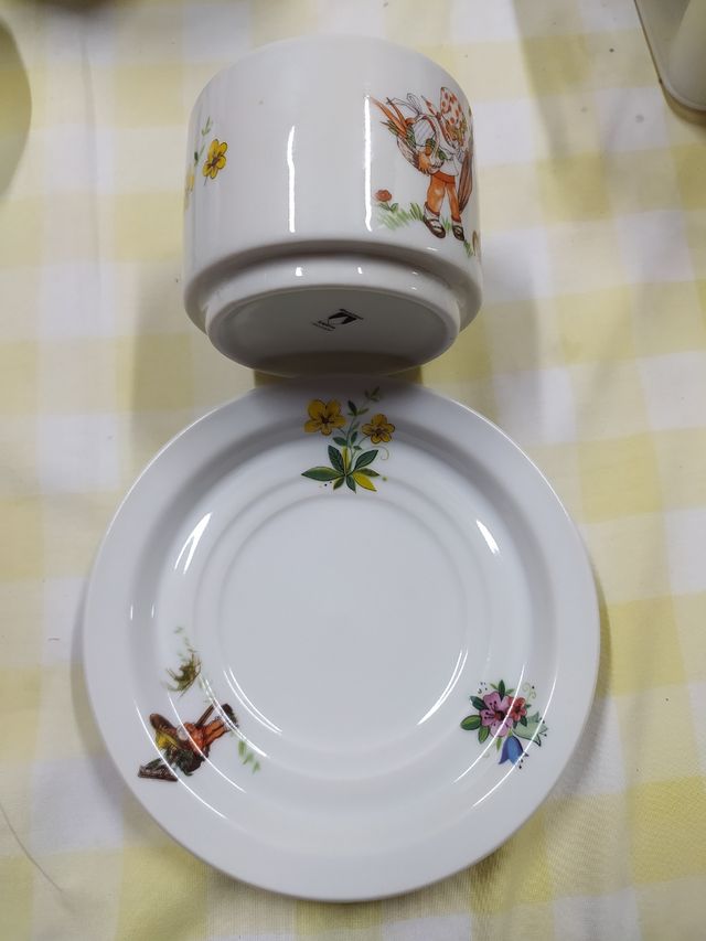Plato y taza porcelana