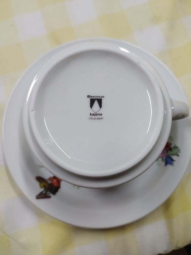 Plato y taza porcelana