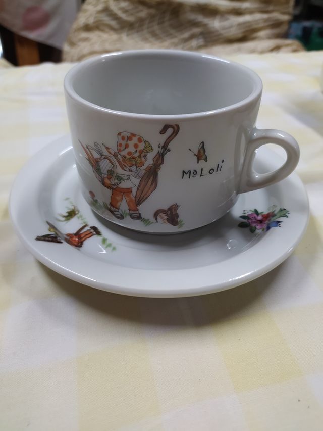 Plato y taza porcelana