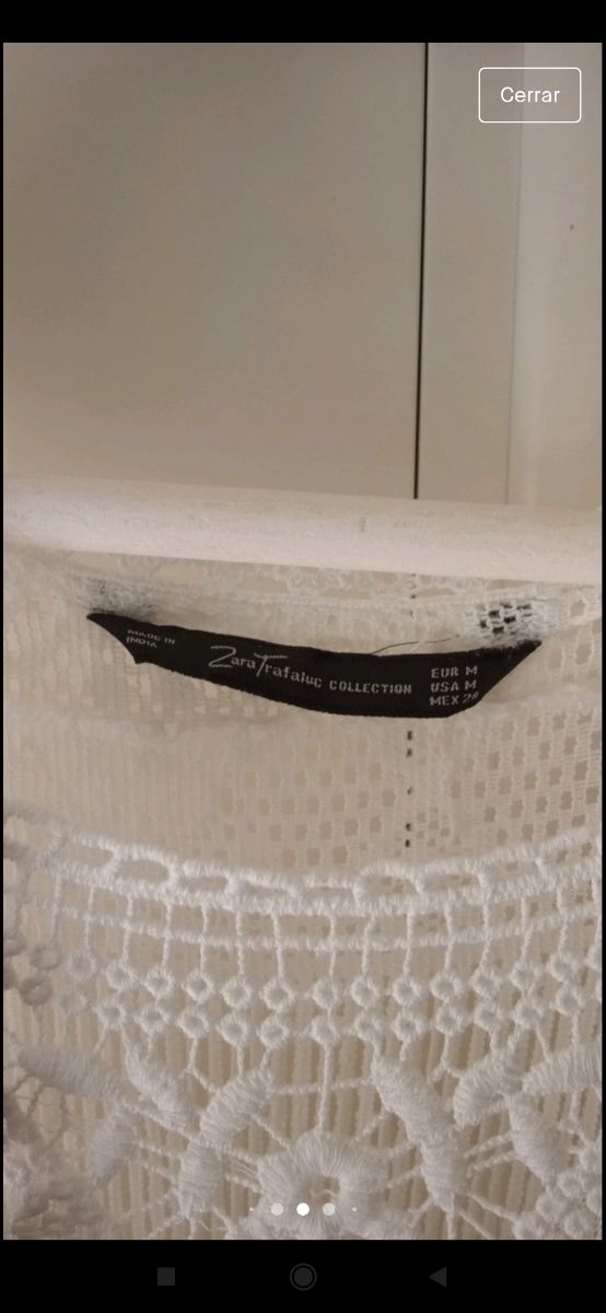Vestido 💞 Blanco Guipur Talla 38/40 ZARA