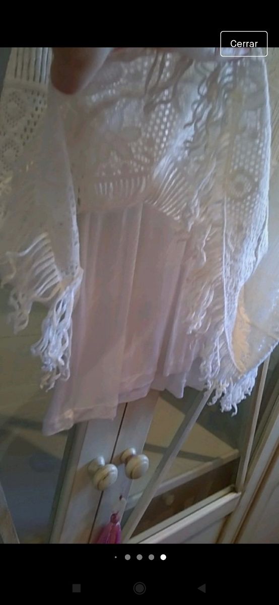 Vestido 💞 Blanco Guipur Talla 38/40 ZARA