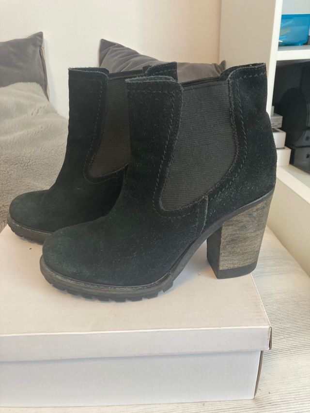 Botines tacón de ante talla 38