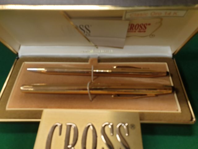 Lapicero y Rotulador Cross 1524 Oro de 14 Quilates