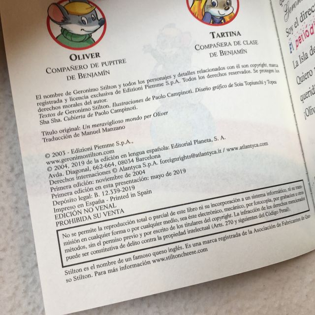 Un maravilloso mundo para Oliver -Geronimo Stilton