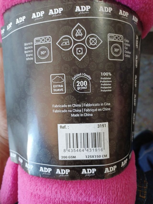 manta coralina lisa 125x150