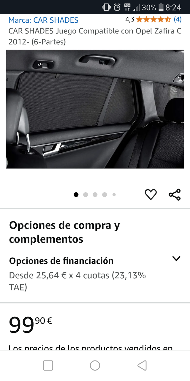 Parasoles traseros a medida Carshades Opel Zafira