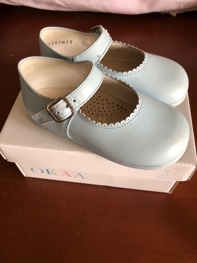 Merceditas / zapatos azul celeste