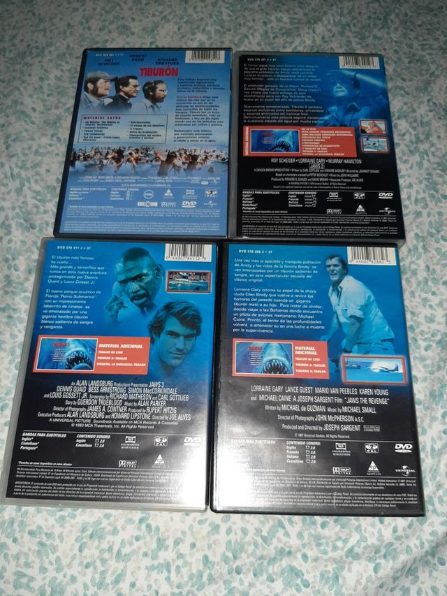 COLECCION SAGA COMPLETA TIBURON DVD DESCATALOGADAS
