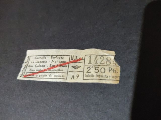 billete tren U.T.S.A A9 2,5 pts