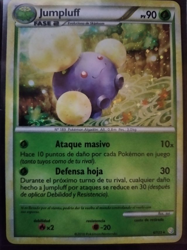 Carta pokemon rara Holográfica antigua