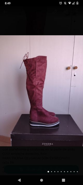 Botas altas plataforma color burdeos de segunda mano por 25 EUR en Terrassa  en WALLAPOP