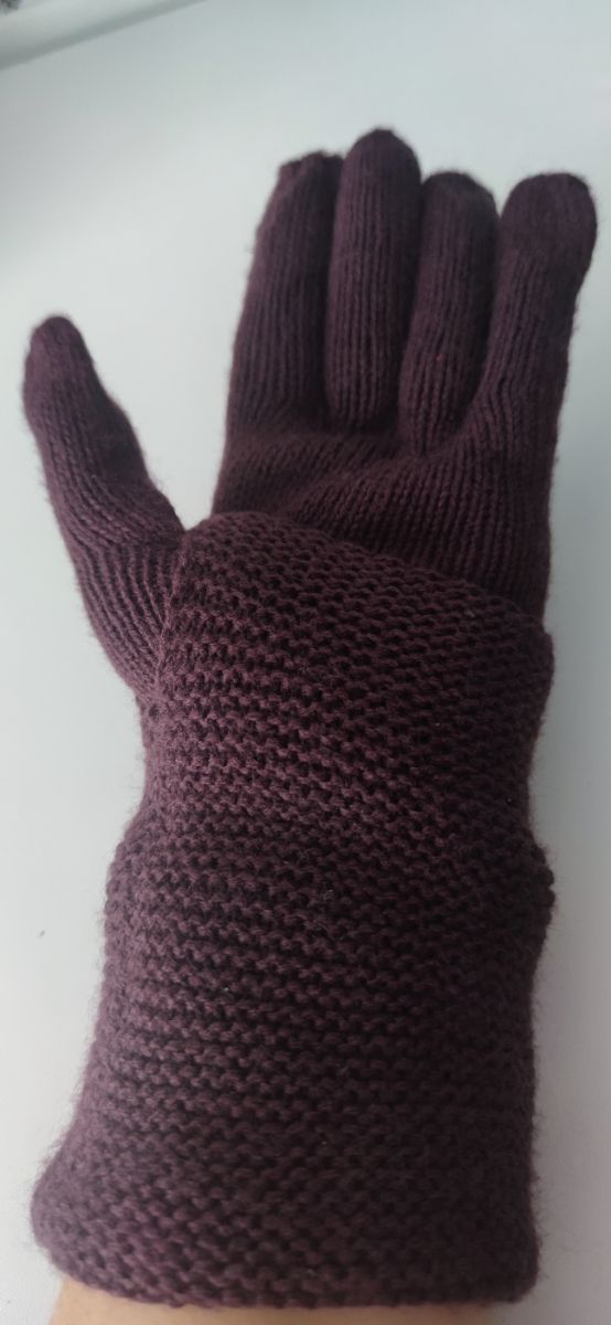 Guantes doble puño color berenjena