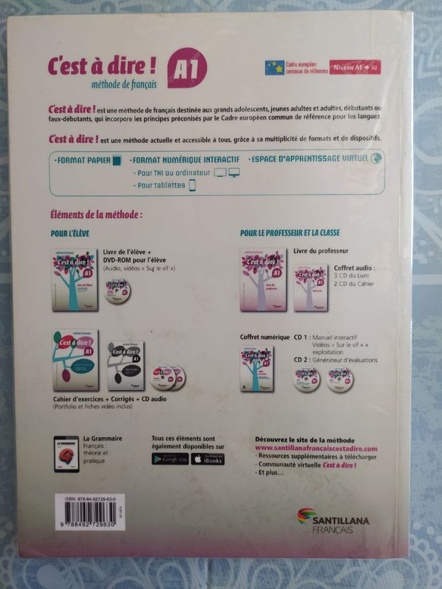 LIBRO FRANCÉS 1°BACH. Editorial Santillana.