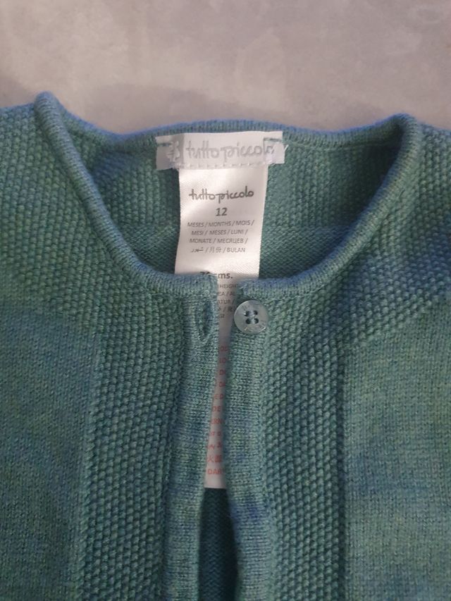 Chaqueta tutto piccolo verde  t- 74cm 9M ceremonia