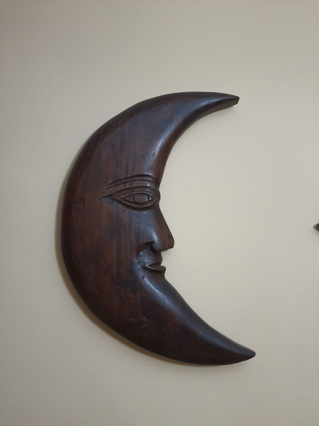 Luna maciza roble decoración