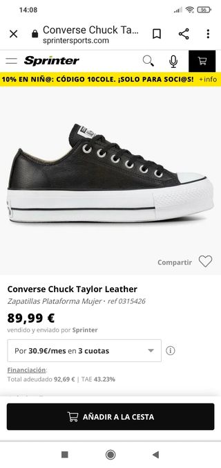 converse plataforma 37.5