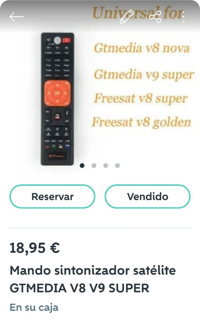 Mando Receptor satélite GTMEDIA V7 HD V7S V9