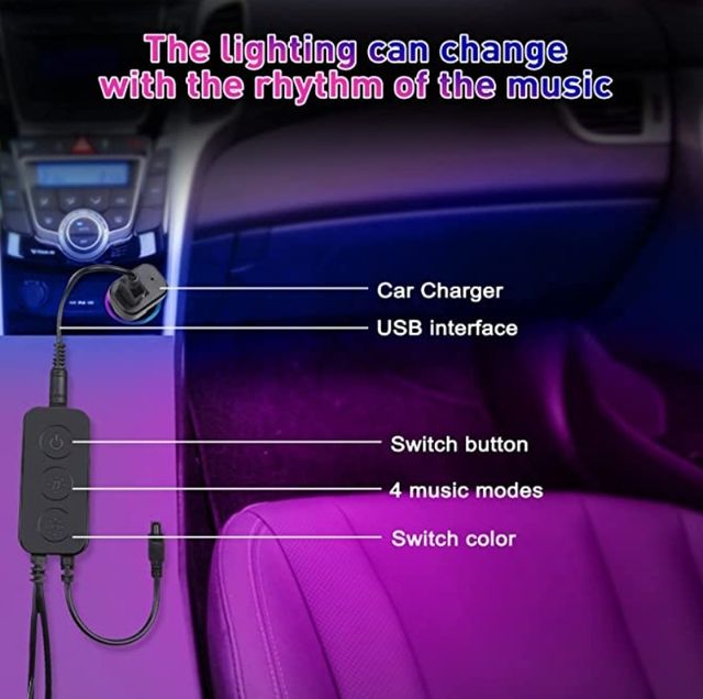 Tiras LEDs coche (4 unidades)